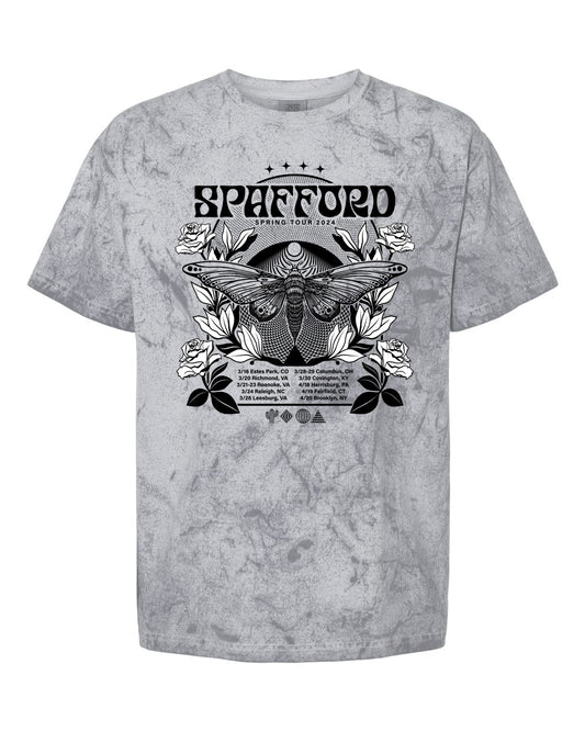 Spafford Spring Tour 24' Comfort Colors T-Shirt - Tie Dye (Smoke)