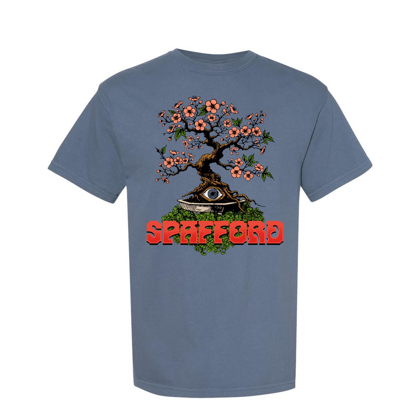 Spafford - Winter Tour Bonsai Comfort Colors T-Shirt - Blue Jean