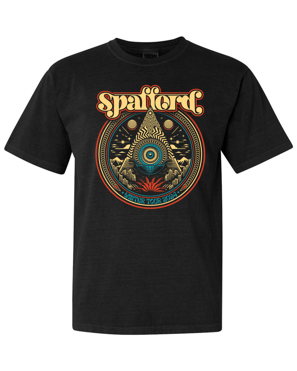 Spafford Winter Tour 24' Comfort Colors T-Shirt - Black