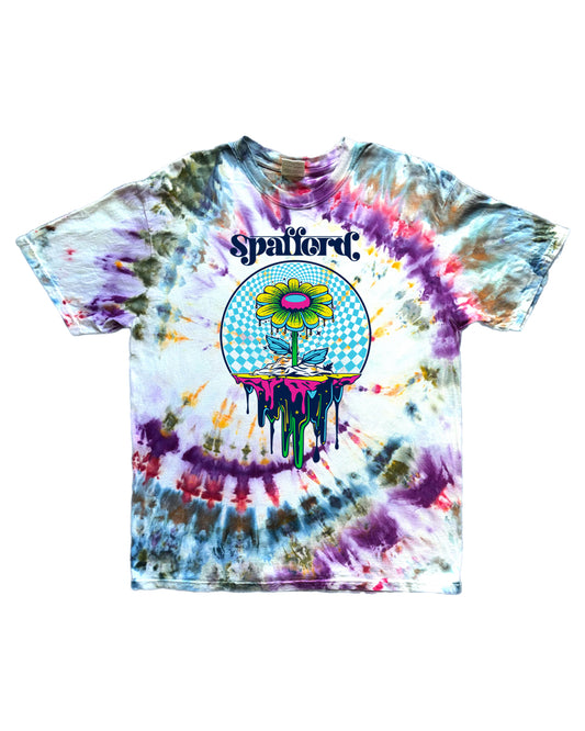 Spafford Thunder Shout Space Flower Tie Dye T-Shirt - Purple