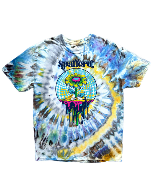 Spafford Thunder Shout Space Flower Tie Dye T-Shirt - Yellow