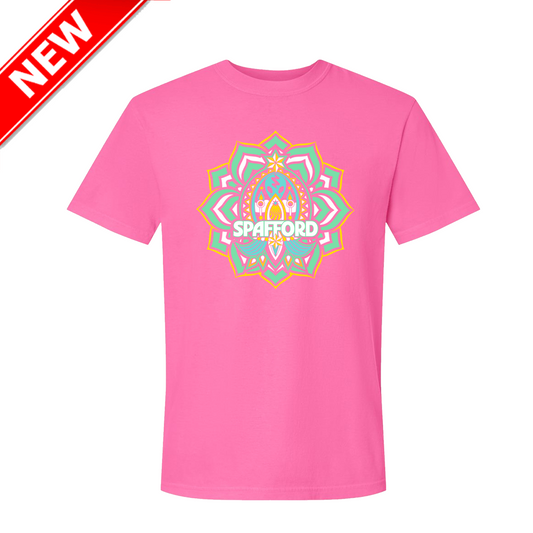 Spafford Rock The Pink Flower Comfort Colors T-Shirt - Neon Pink