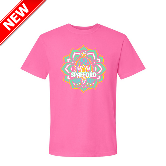 Spafford Rock The Pink Flower Comfort Colors T-Shirt - Neon Pink