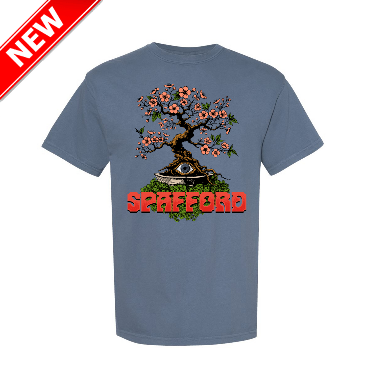 Spafford - Winter Tour Bonsai Comfort Colors T-Shirt - Blue Jean